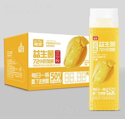 艾爾牧益生菌芒果發(fā)酵果汁380mlx15瓶