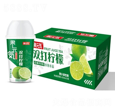 果元?dú)蓦p打檸檬果汁茶飲料420mlX15