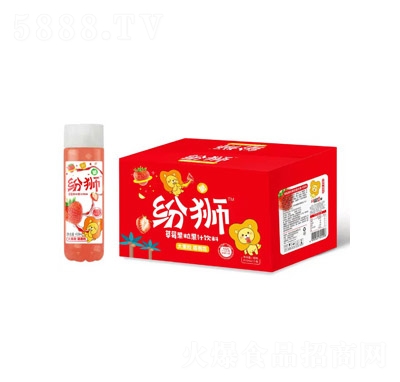 紛獅草莓果粒果汁飲料410ml×15瓶