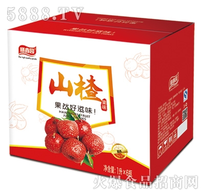 膳鑫園山楂果味飲料1Lx6瓶