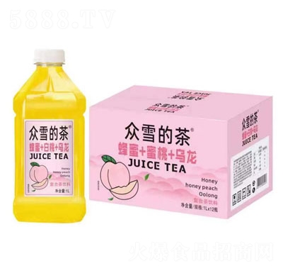 眾雪的茶蜂蜜+蜜桃+烏龍復(fù)合茶飲料1LX12
