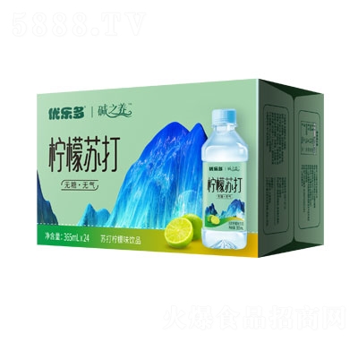 優(yōu)樂多蘇打水檸檬蘇打飲品365ml×24