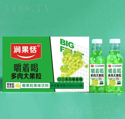 潤(rùn)果恬葡萄椰果果粒果味飲料450mlX15瓶