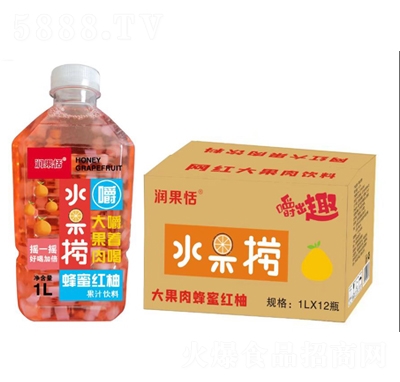 潤(rùn)果恬大果肉蜂蜜紅柚果汁飲料1LX12瓶