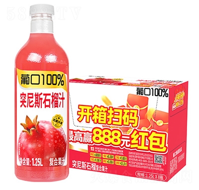 �Ͽ�100%ͻ��˹ʯ��֭1.25Lx8ƿ